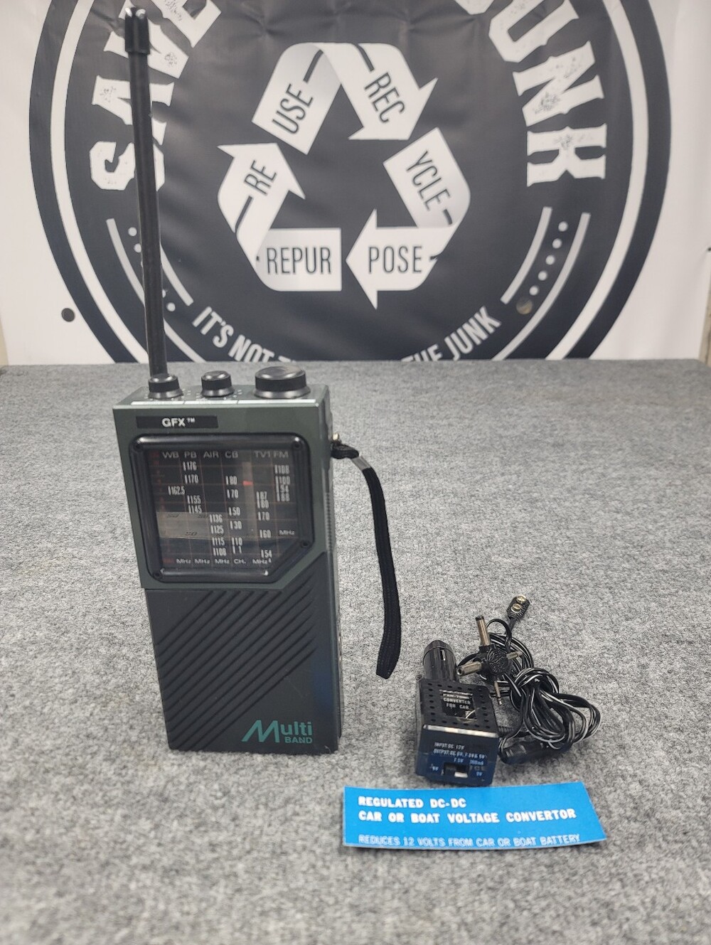 Vintage GFX Multi Band Radio WB TV1 CB/FM AIR PB W/ Fen-Tone Car 6V Converter Wo